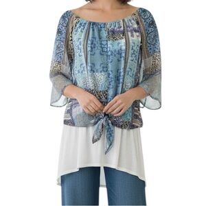 Joseph Ribkoff Sz 6 Lagenlook Blouse Made In Canada EUC